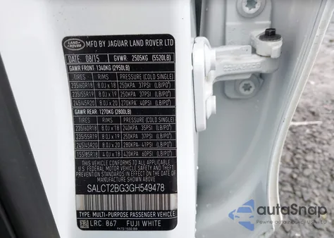 2016 Land Rover Discovery Sport Hse Lux from USA, damaged, VIN SALCT2BG3GH549478